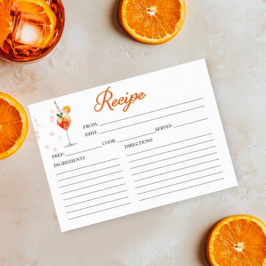 Carte de recette pour la douche nuptiale "Coup de