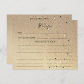 Carte de recette pour la fête de mariage pailletée (Devant / Derrière)