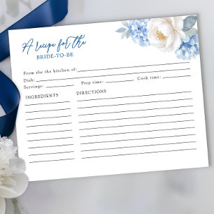 Carte de recette pour la future mariée - Floral bl