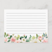 Carte de recette pour la mariée Blush Pink Floral (Dos)
