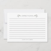 Carte de recette pour la mariée de la Branche Flor (Dos)