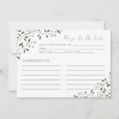 Carte de recette pour la mariée de la Branche Flor (Devant)