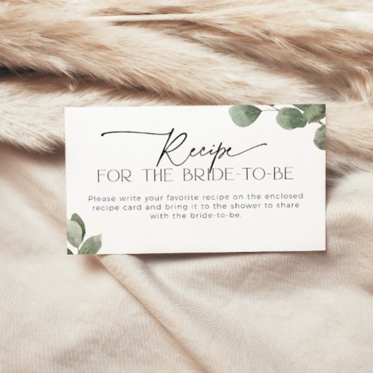 Carte de recette pour la mariée Eucalyptus Green