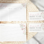 Carte de recette pour la mariée Fleur sauvage rose