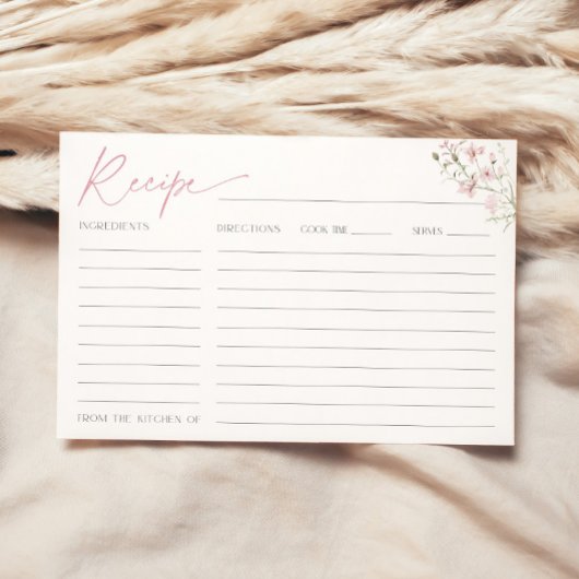 Carte de recette pour la mariée Fleur sauvage rose