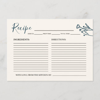 Carte de recette pour la mariée Fleur sauvage rust