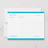 Carte de recette pour les Coeurs d'Amour Turquoise (Dos)