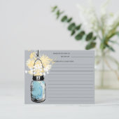 Carte de recette pour pot Mason bleu (Debout devant)