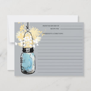Carte de recette pour pot Mason bleu