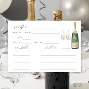 Carte de recette pour une Baby Shower - Champagne