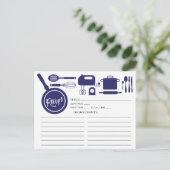 Carte de recette pour ustensiles de cuisine bleu m (Debout devant)