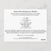 Carte de recette Raisin Bran Réfrigérateur Muffins (Dos)