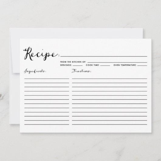Carte de recette rayée de calligraphie moderne noi (Devant)