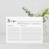 Carte de recette rayée de calligraphie moderne noi (Debout devant)