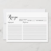 Carte de recette rayée de calligraphie moderne noi (Devant)