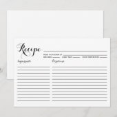 Carte de recette rayée de calligraphie moderne noi (Devant / Derrière)