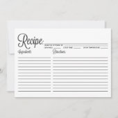 Carte de recette rayée de calligraphie moderne noi (Devant)