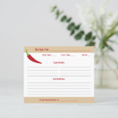 Carte de recette Red Chili Pepper (Debout devant)