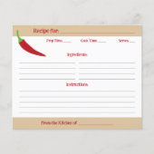 Carte de recette Red Chili Pepper (Devant)