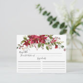 Carte de recette Red Poinsettia Holly Fête des mar (Debout devant)