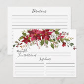 Carte de recette Red Poinsettia Holly Fête des mar (Devant / Derrière)