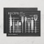 Carte de recette rétro Black Chalkboard Outils de  (Devant / Derrière)