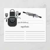 Carte de recette Retro Black White Apron Outils de (Devant)