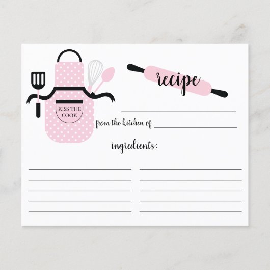 Carte de recette Retro Blush Apron Kitchen Tools (Devant)