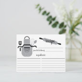 Carte de recette Retro Grey Apron Outils de cuisin (Debout devant)