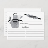 Carte de recette Retro Grey Apron Outils de cuisin (Devant / Derrière)