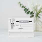 Carte de recette Retro Gris Rolling Pin Outils de  (Debout devant)