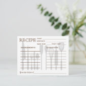 Carte de recette rétro Outils de cuisine rayés (Debout devant)