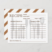 Carte de recette rétro Outils de cuisine rayés (Devant / Derrière)