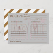 Carte de recette rétro Outils de cuisine rayés (Devant / Derrière)