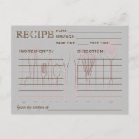 Carte de recette rétro Outils de cuisine rayés