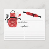 Carte de recette Retro Red Apron Kitchen Tools (Devant)