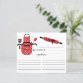 Carte de recette Retro Red Apron Kitchen Tools (Debout devant)