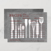 Carte de recette rétro tableau noir Outils de cuis (Devant / Derrière)