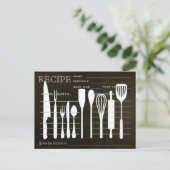 Carte de recette rétro tableau noir Outils de cuis (Debout devant)