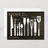 Carte de recette rétro tableau noir Outils de cuis (Devant / Derrière)