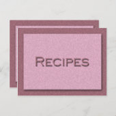 Carte de recette rose (Devant / Derrière)