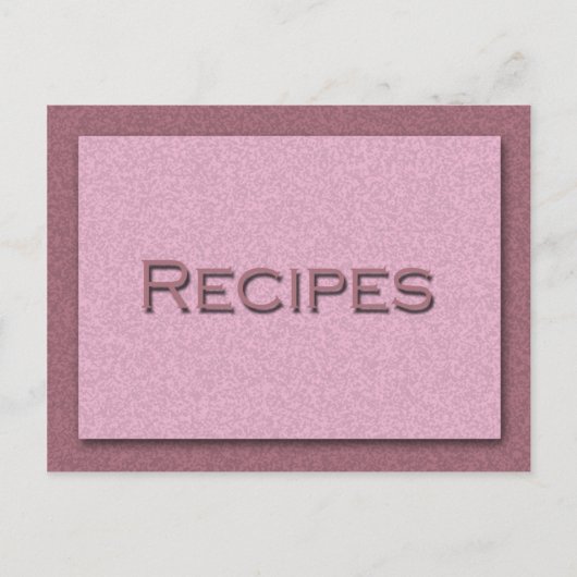 Carte de recette rose (Devant)