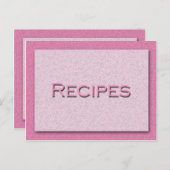 Carte de recette rose (Devant / Derrière)