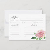 Carte de recette Rose aquarelle (Devant)