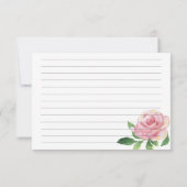 Carte de recette Rose aquarelle (Dos)