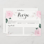 Carte de recette Rose d'aquarelle rose sucrée (Devant / Derrière)