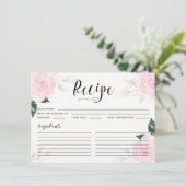 Carte de recette Rose d'aquarelle rose sucrée (Debout devant)