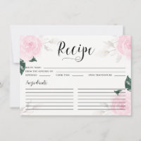 Carte de recette Rose d'aquarelle rose sucrée