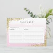 Carte de recette rose et or (Debout devant)