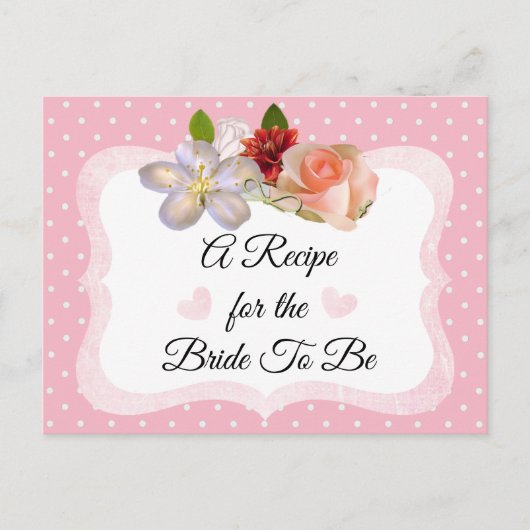 Carte de recette rose et Rose or rose pâle (Devant)